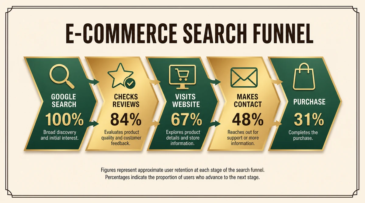 E-Commerce Customer Search Journey - from Google search to purchase