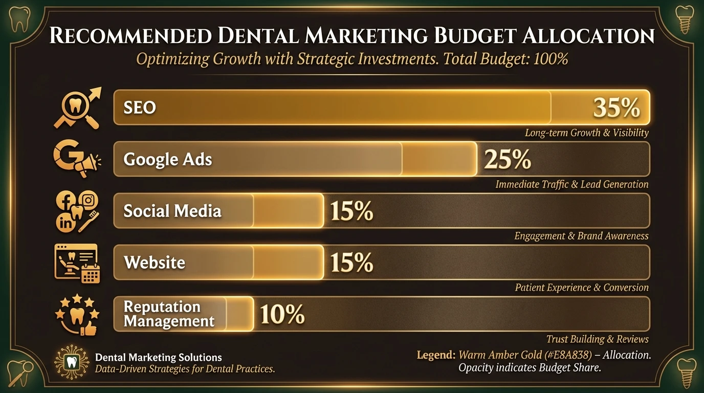 Recommended dental marketing budget allocation breakdown