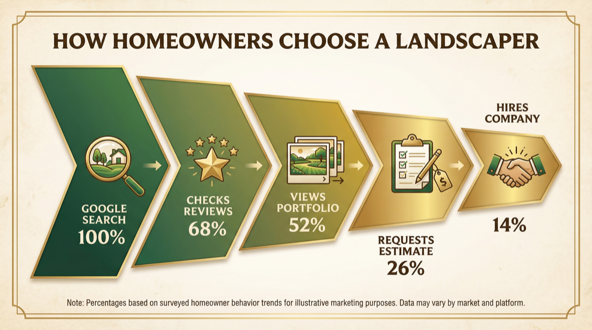 How homeowners choose a landscaper funnel