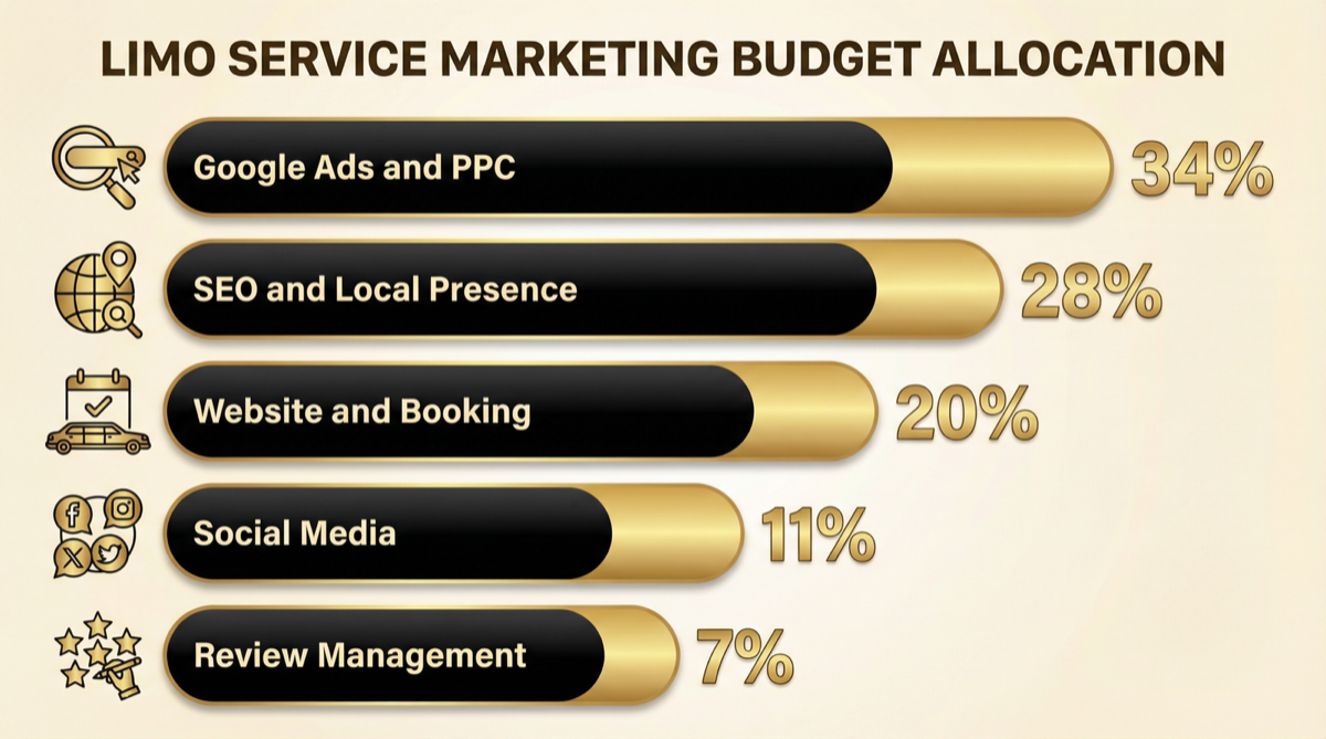Limo service marketing budget allocation