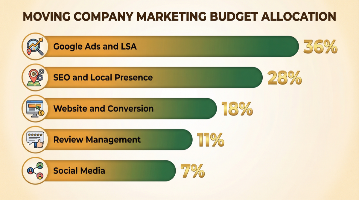 Moving company marketing budget allocation