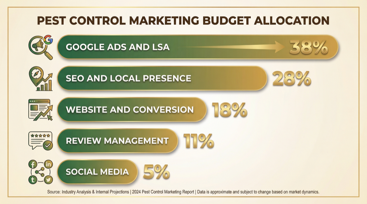 Pest control marketing budget allocation