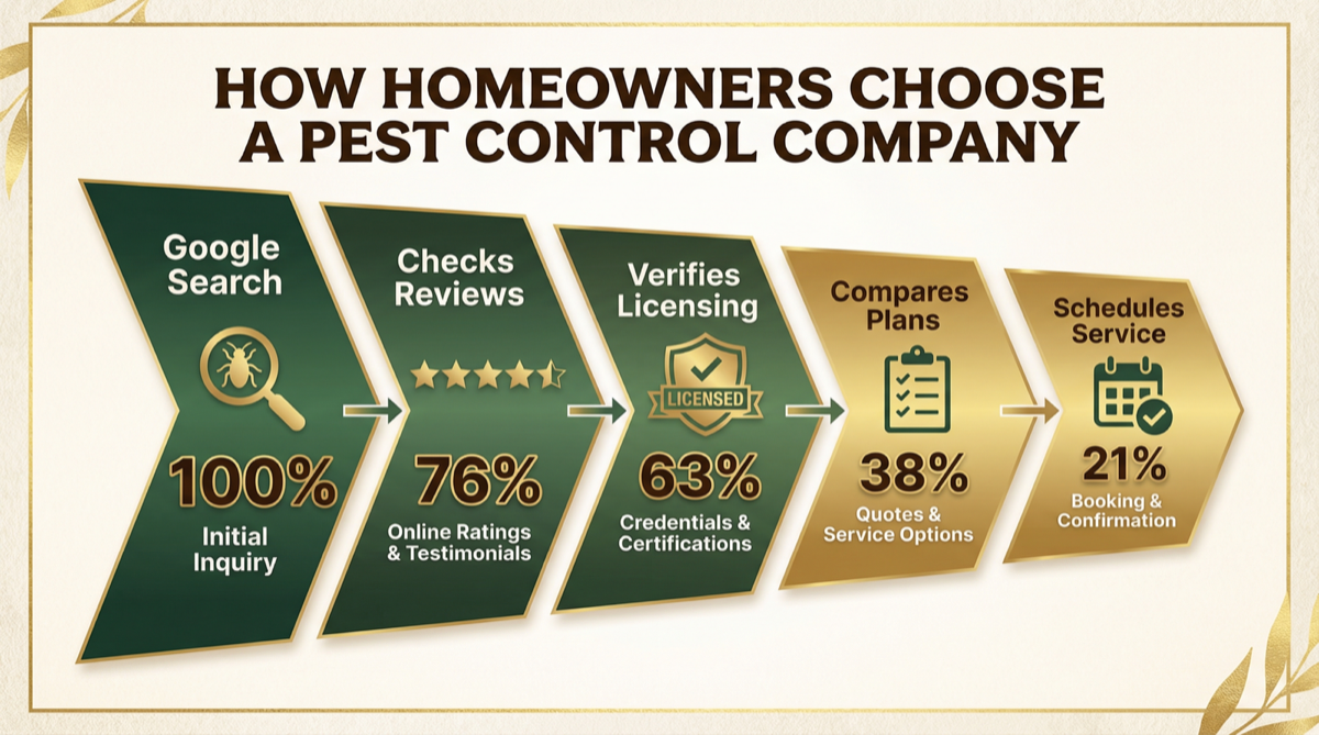 How homeowners choose a pest control company funnel
