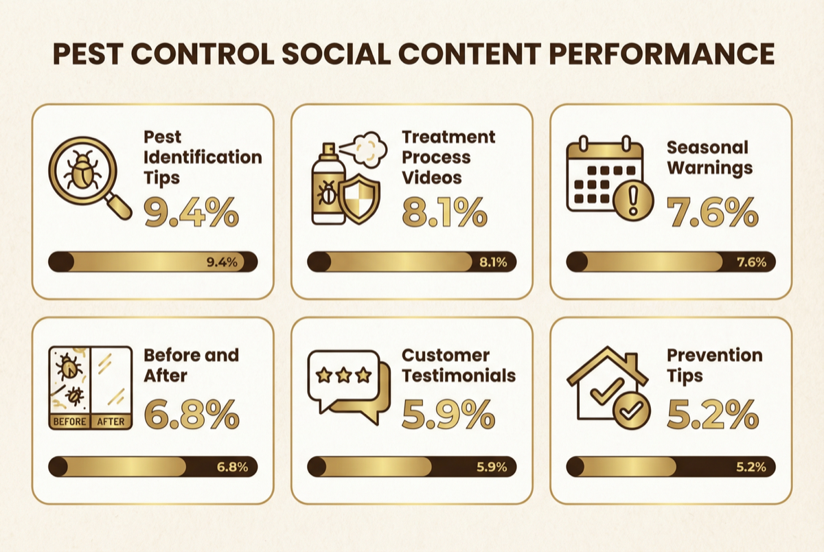 Pest control social media content performance