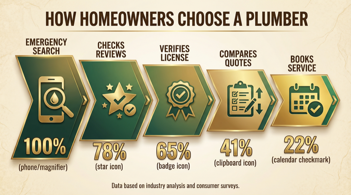 How homeowners choose a plumber funnel