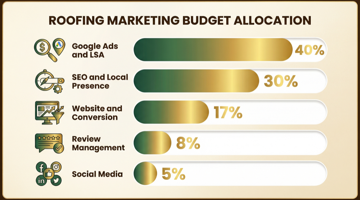 Roofing marketing budget allocation