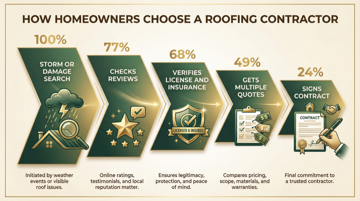How homeowners choose a roofing contractor funnel