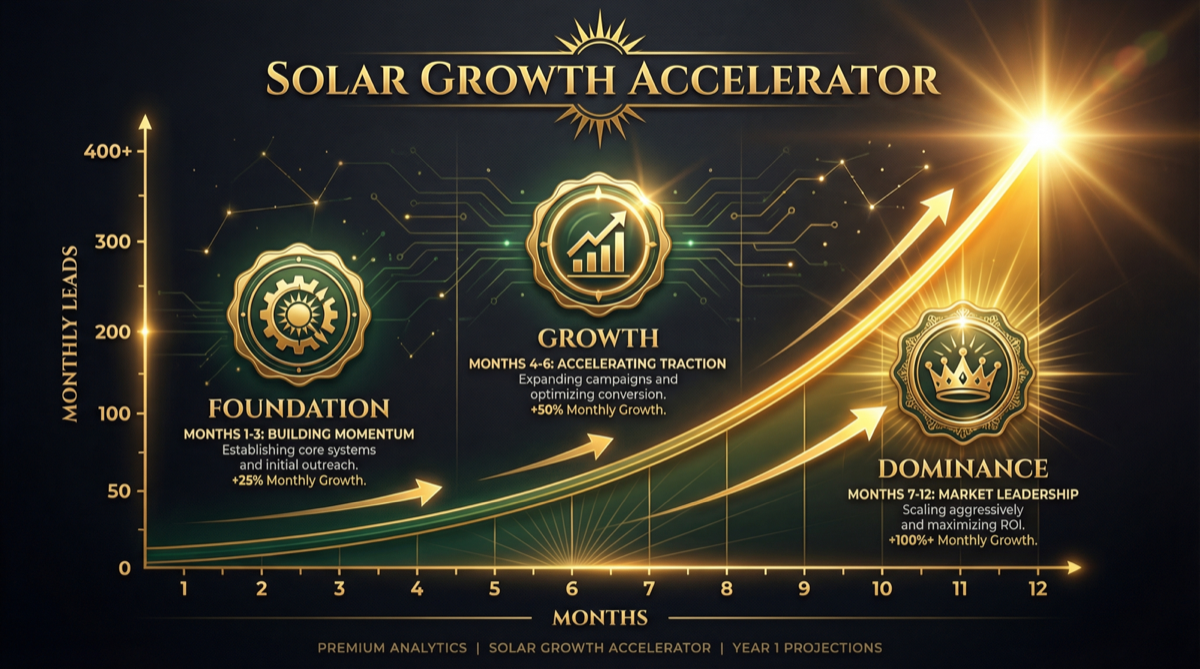 Solar lead growth chart over 12 months