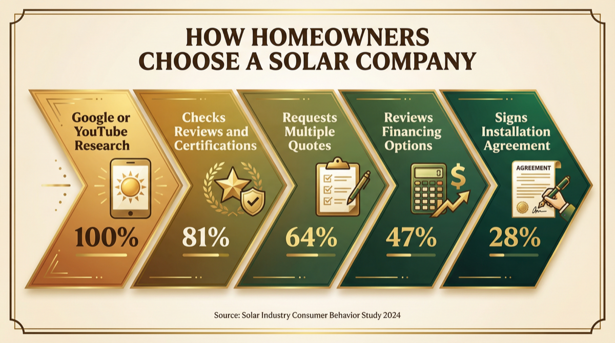 How homeowners choose a solar company funnel